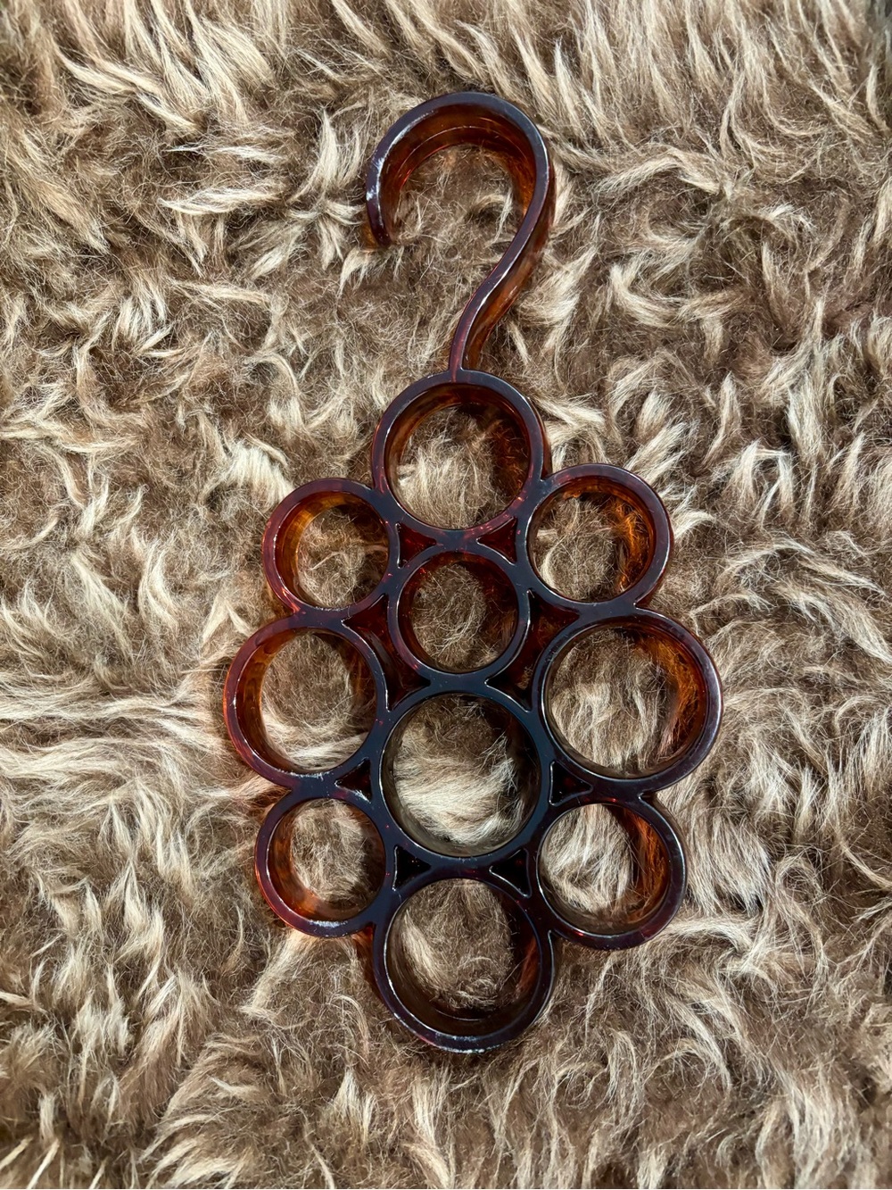 Tortoiseshell Resin Multi-Loop Scarf, Belt or Necklace Hanger